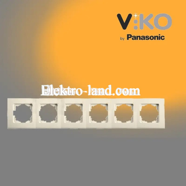  Рамка шестиместная горизонтальная крем VIKO LINNERA 
